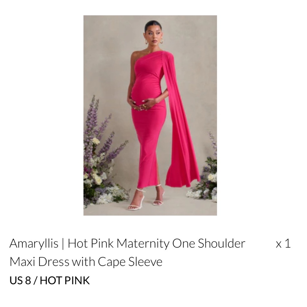 Club L London Hot Pink One Shoulder Maxi Dress